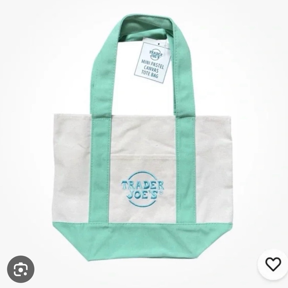 Canvas Tote Bag with Green Trim